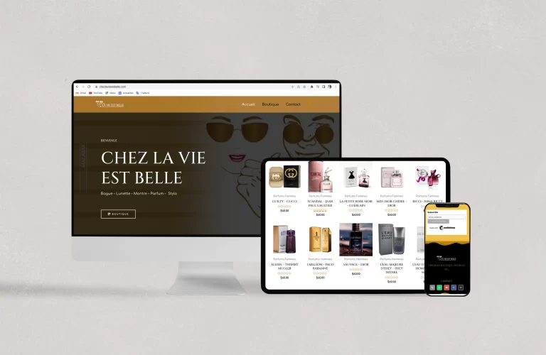 Site web marchand pour Chez la vie est belle